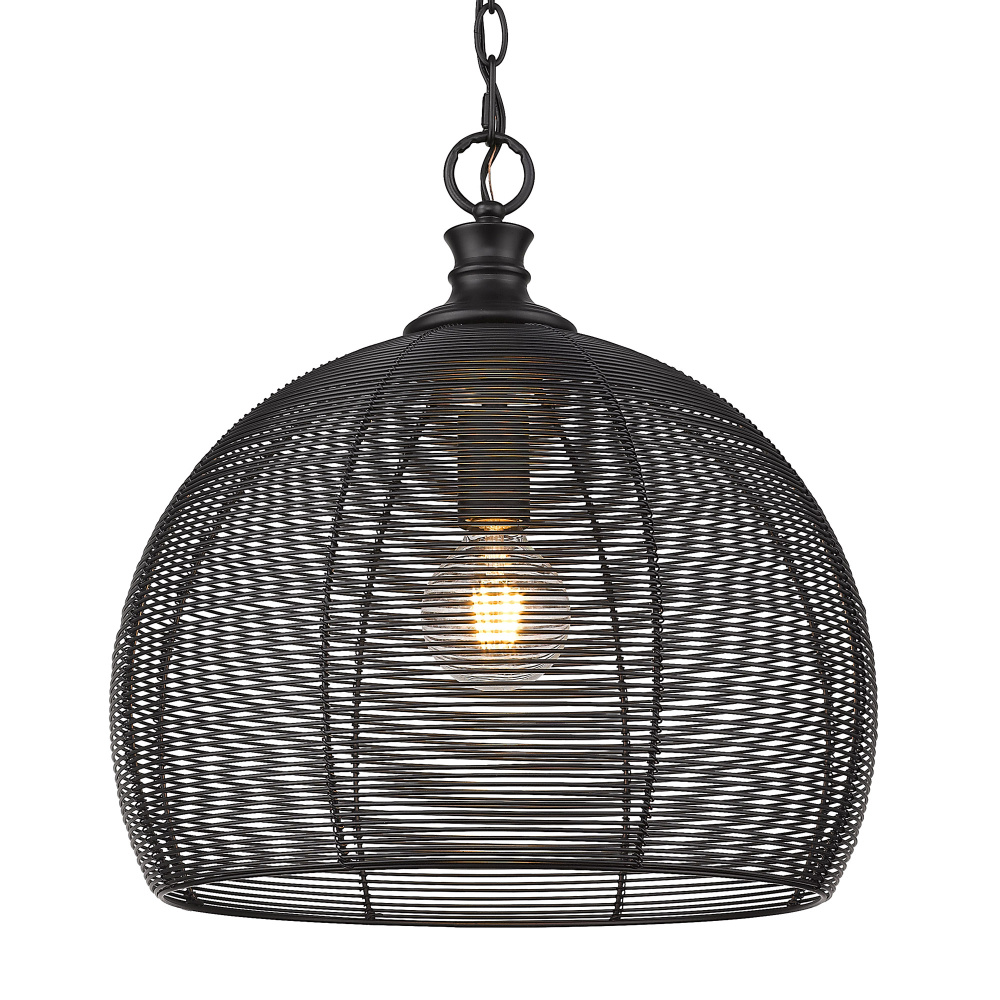 Golden Lighting Calypso 1-light 16in Pendant in Matte Black
